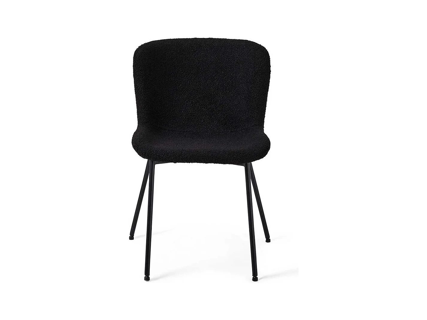 Esszimmerstuhl Stuhl Küche mit gepolsterter Rückenlehne aus Boucle Stoff (2er Set)