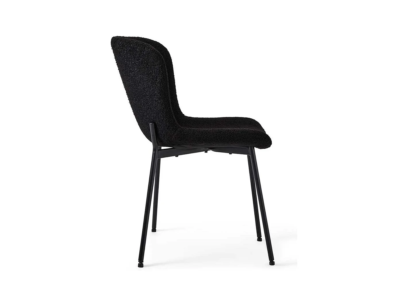 Esszimmerstuhl Stuhl Küche mit gepolsterter Rückenlehne aus Boucle Stoff (2er Set)