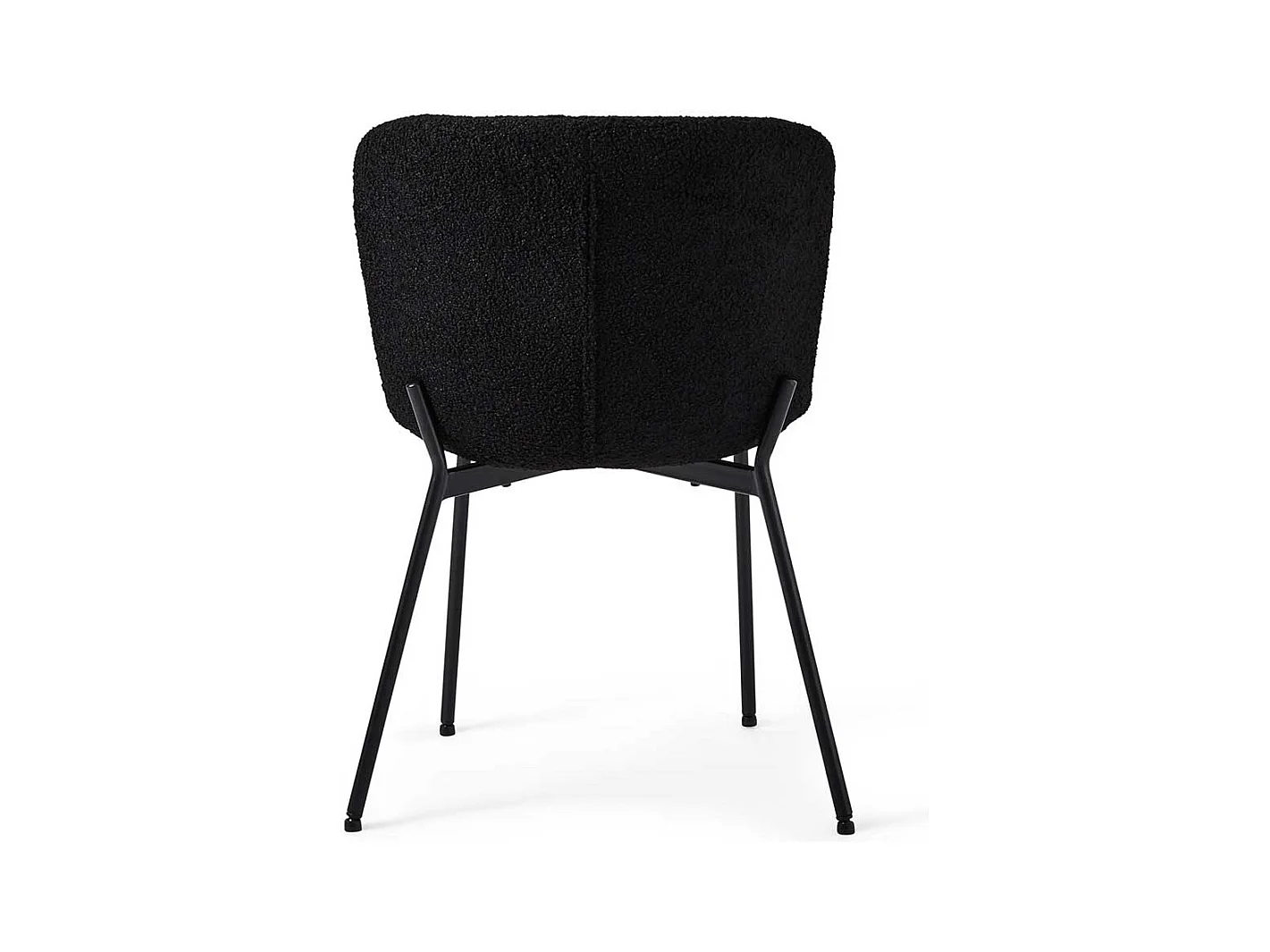 Esszimmerstuhl Stuhl Küche mit gepolsterter Rückenlehne aus Boucle Stoff (2er Set)