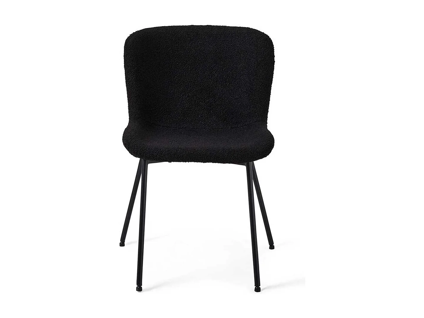 Esszimmerstuhl Stuhl Küche mit gepolsterter Rückenlehne aus Boucle Stoff (2er Set)