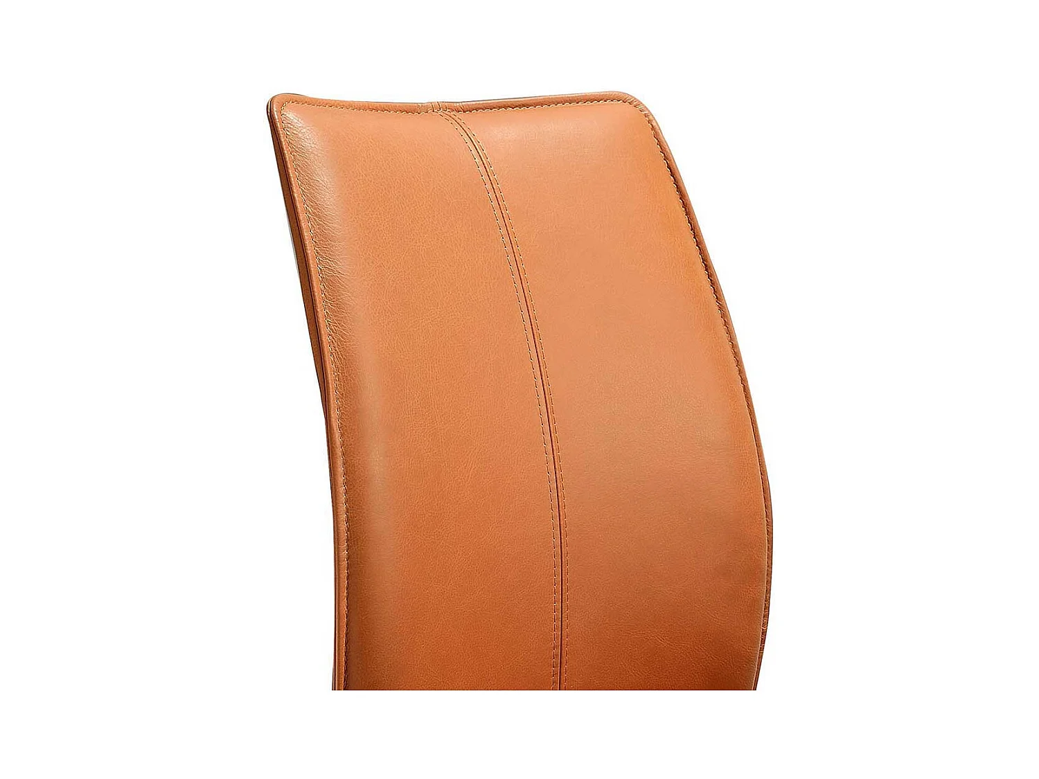 Leder Stuhl in Cognac Braun Metallgestell in Schwarz (2er Set)