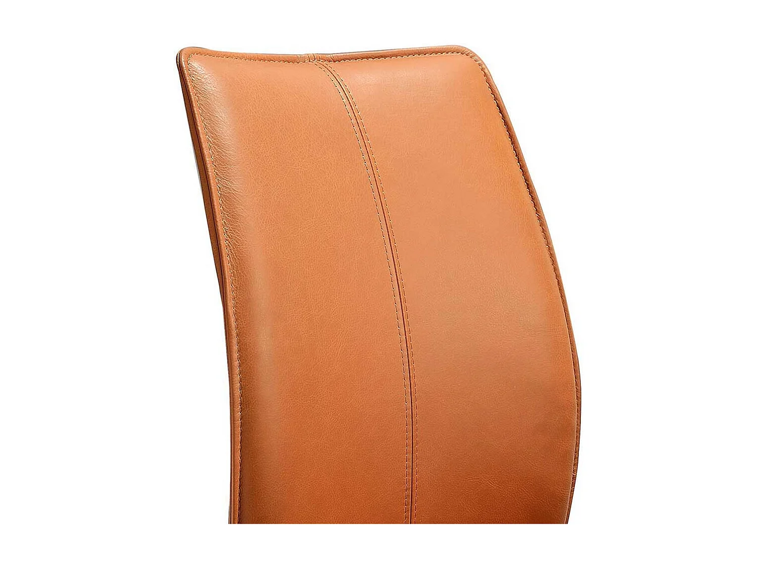 Leder Stuhl in Cognac Braun Metallgestell in Schwarz (2er Set)