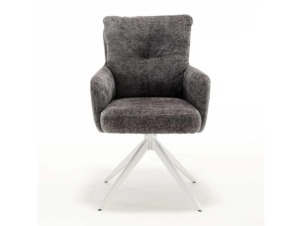 Esszimmerstuhl Armlehnstuhl in Anthrazit drehbar (2er Set)