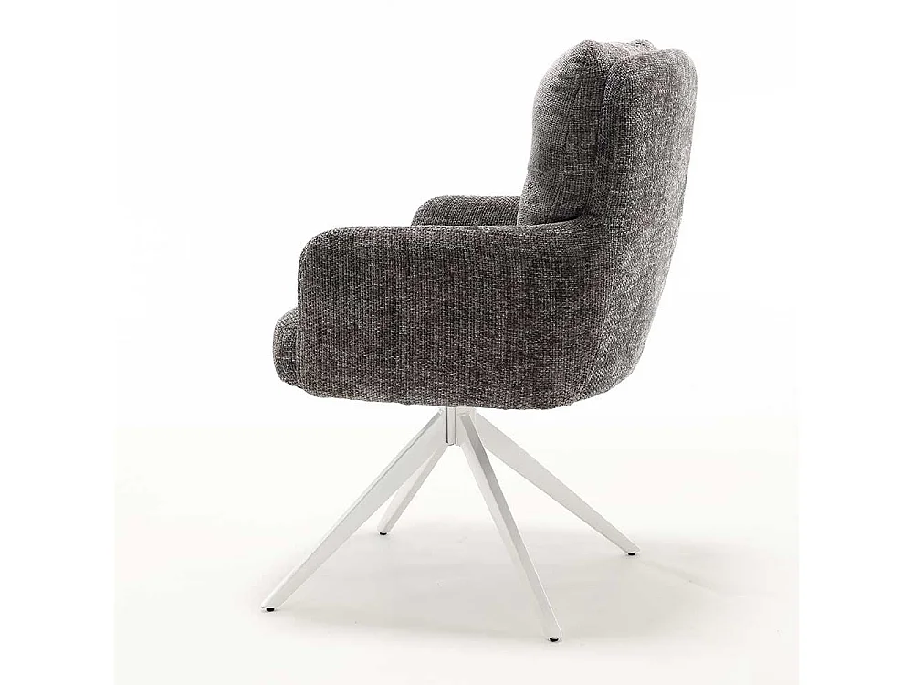 Esszimmerstuhl Armlehnstuhl in Anthrazit drehbar (2er Set)