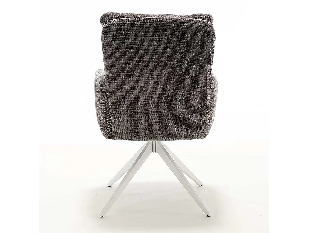 Esszimmerstuhl Armlehnstuhl in Anthrazit drehbar (2er Set)