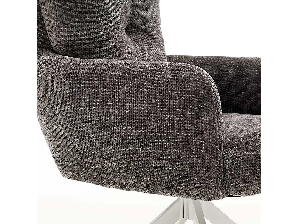 Esszimmerstuhl Armlehnstuhl in Anthrazit drehbar (2er Set)