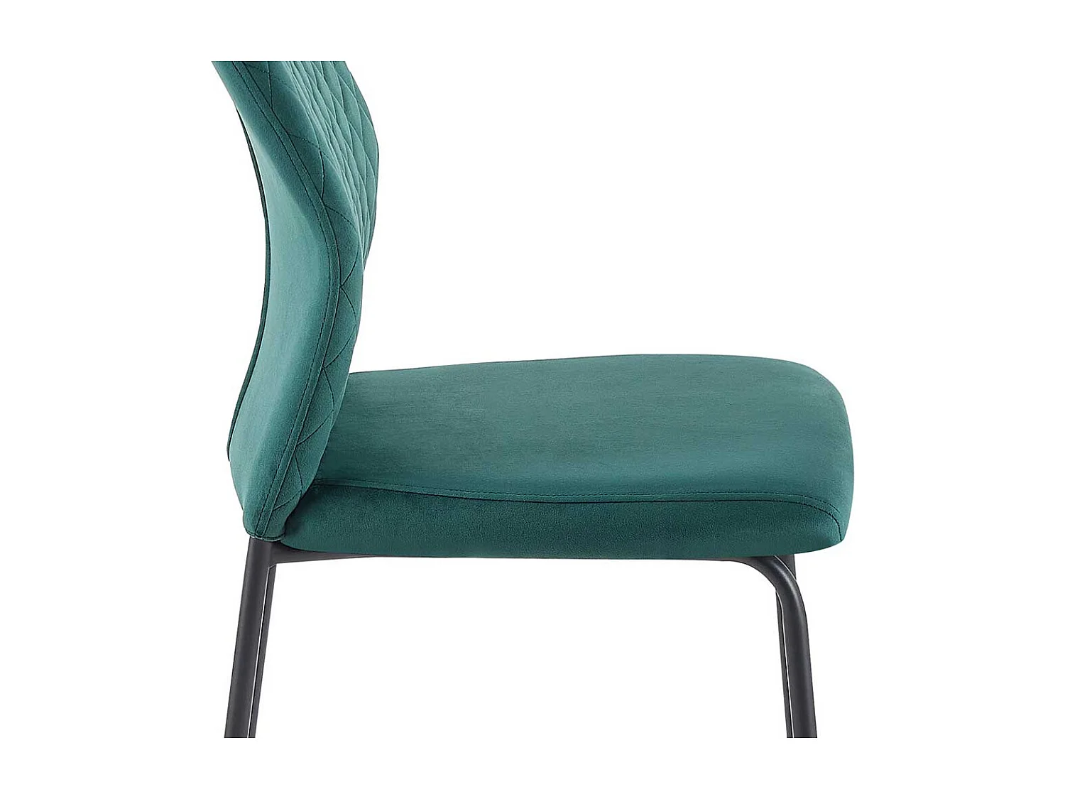 2 Stühle Samt und Metall in Grün und Schwarz aufwendigen Steppungen (2er Set)