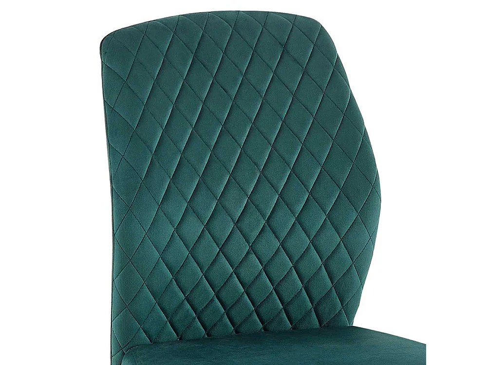 2 Stühle Samt und Metall in Grün und Schwarz aufwendigen Steppungen (2er Set)