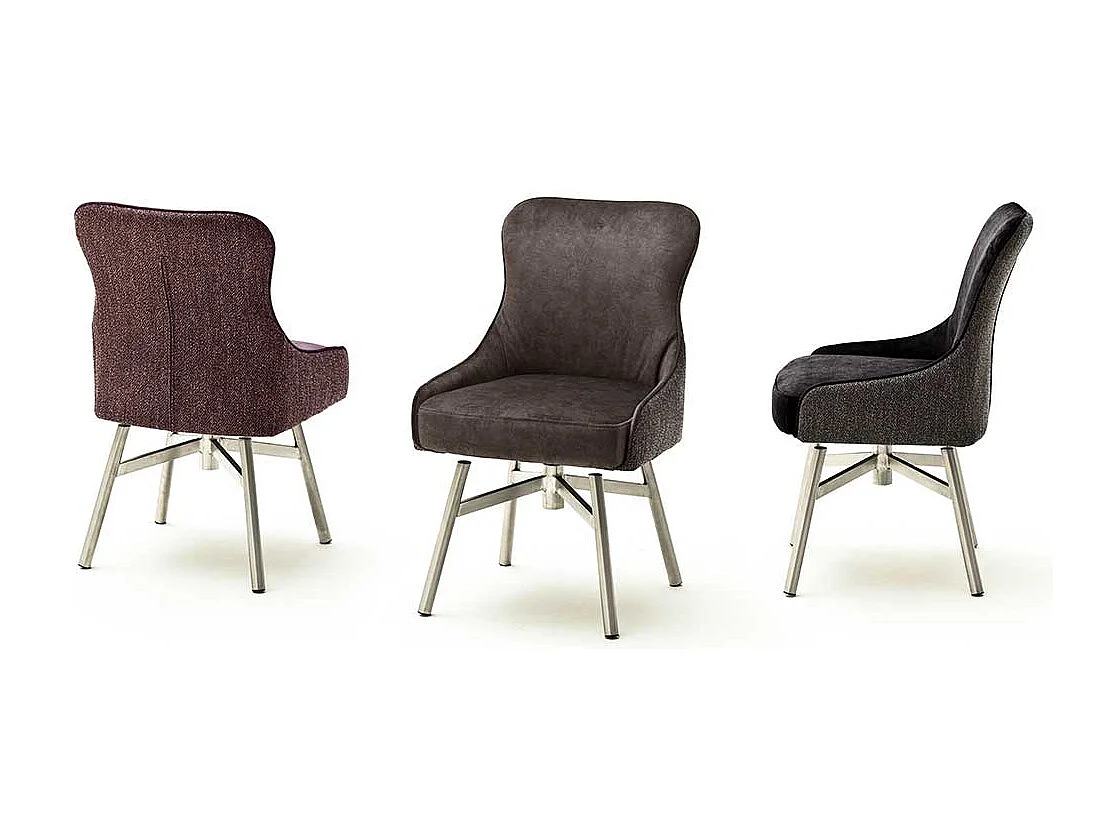 Polsterst�hle in Anthrazit Stoff drehbar (2er Set)