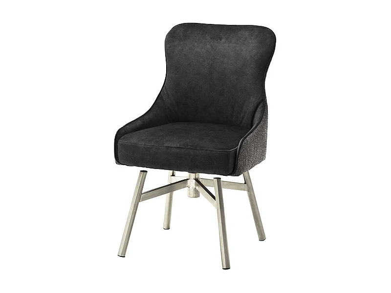 Polsterst�hle in Anthrazit Stoff drehbar (2er Set)