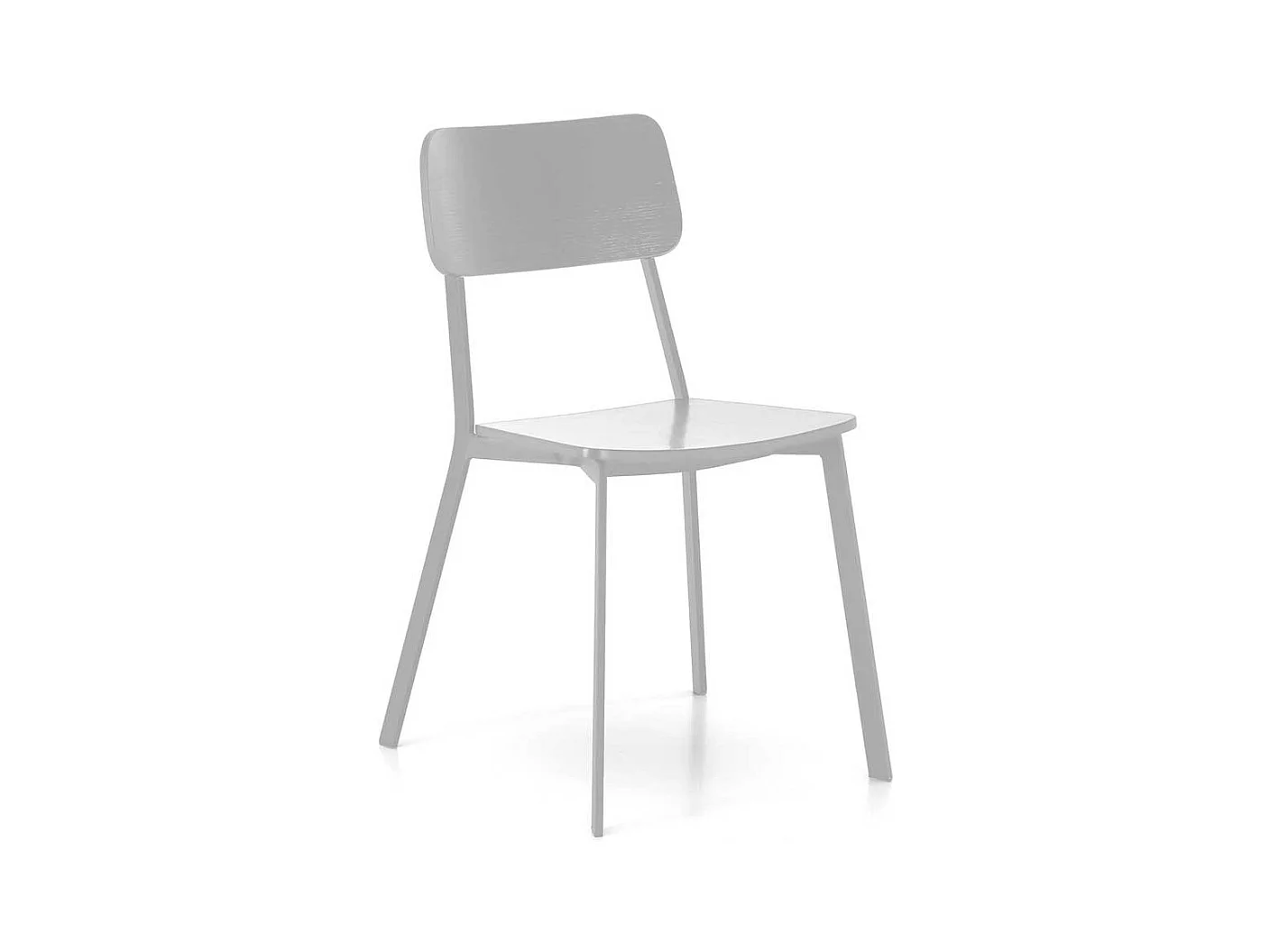 Esstischstuhl in Wei� Schichtholz und Metall (4er Set)