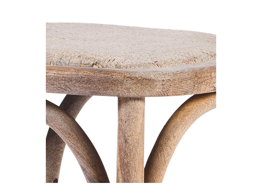 Küchenstuhl aus Eiche Massivholz udn Rattan Grey Wash