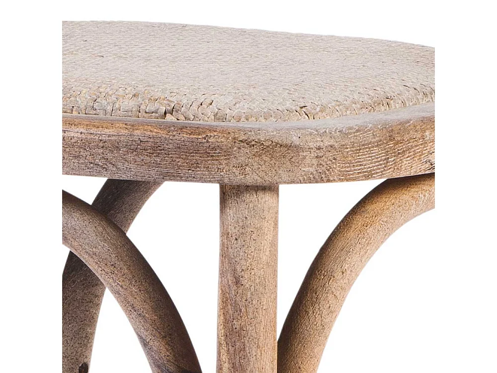 Küchenstuhl aus Eiche Massivholz udn Rattan Grey Wash