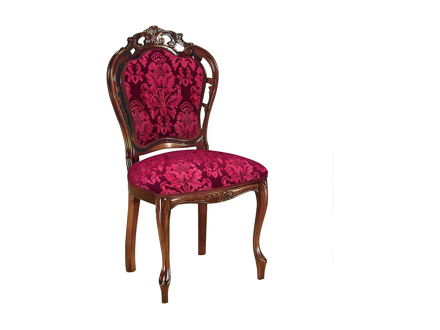 Polsterstuhl Esszimmer mit Ornament Muster Bezug Barockstil