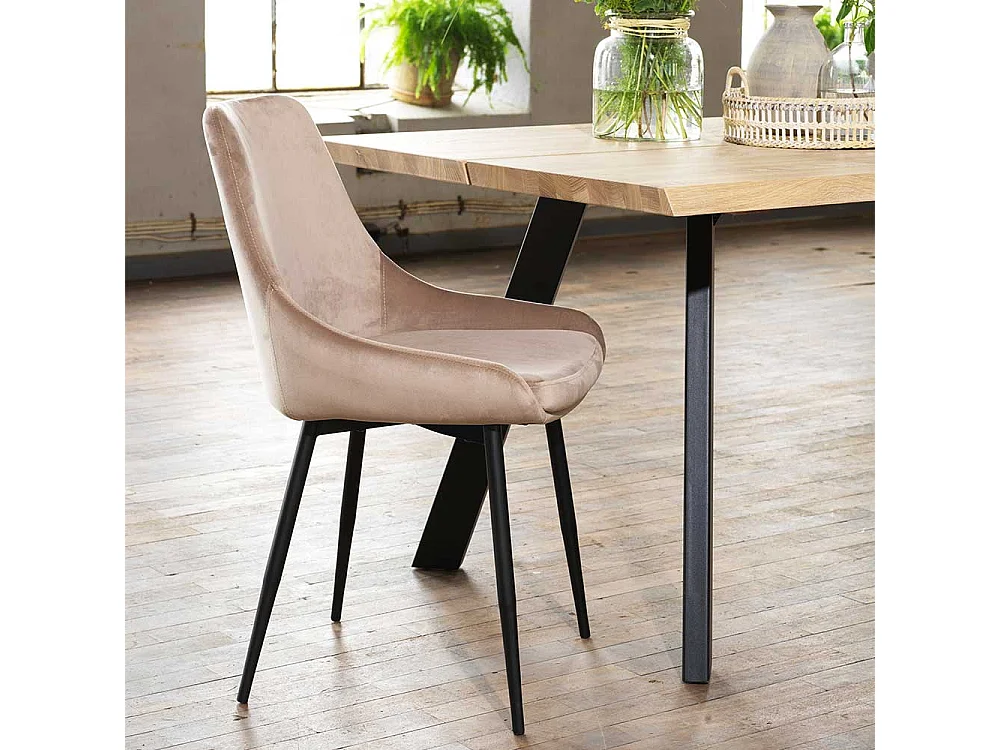 Esszimmerstuhl Set in Beige und Schwarz 85 cm hoch (2er Set)