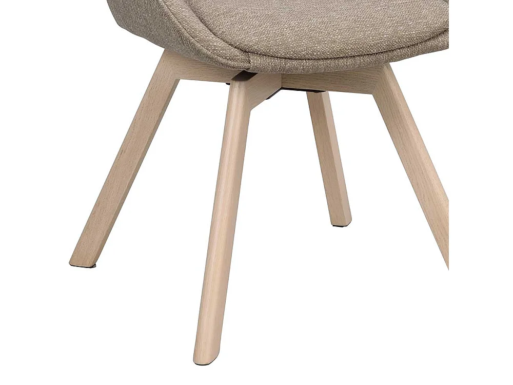 Stuhl Küche Küchenstuhl in Beigegrau und Holz White Wash (2er Set)