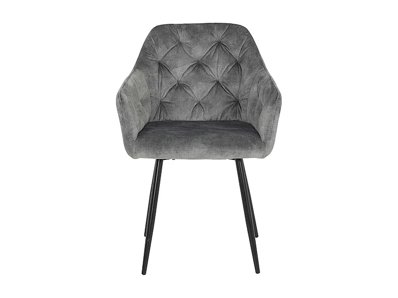 Esszimmerstuehle in Grau Samtvelours Gestell aus Metall (2er Set)