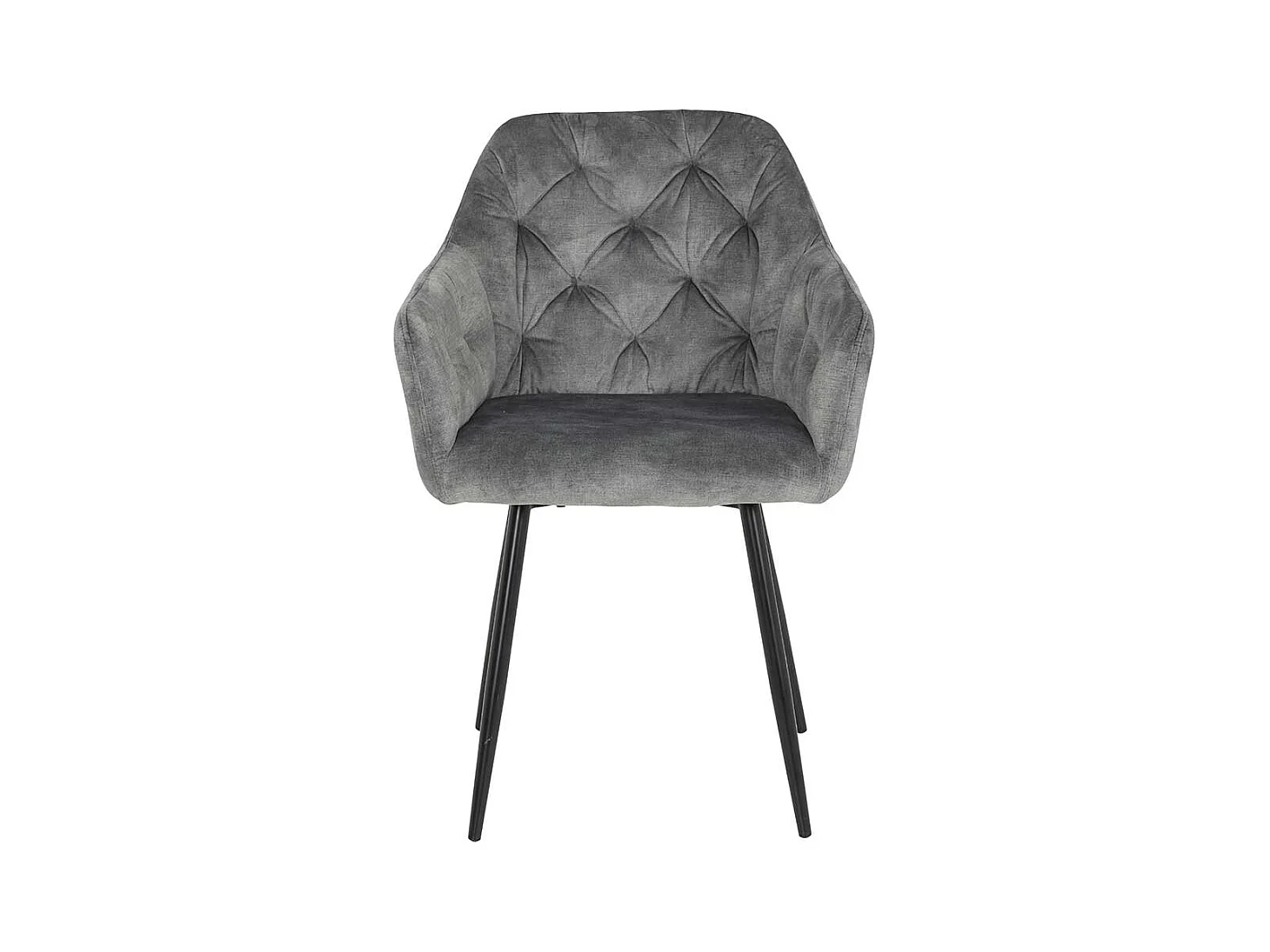 Esszimmerstuehle in Grau Samtvelours Gestell aus Metall (2er Set)