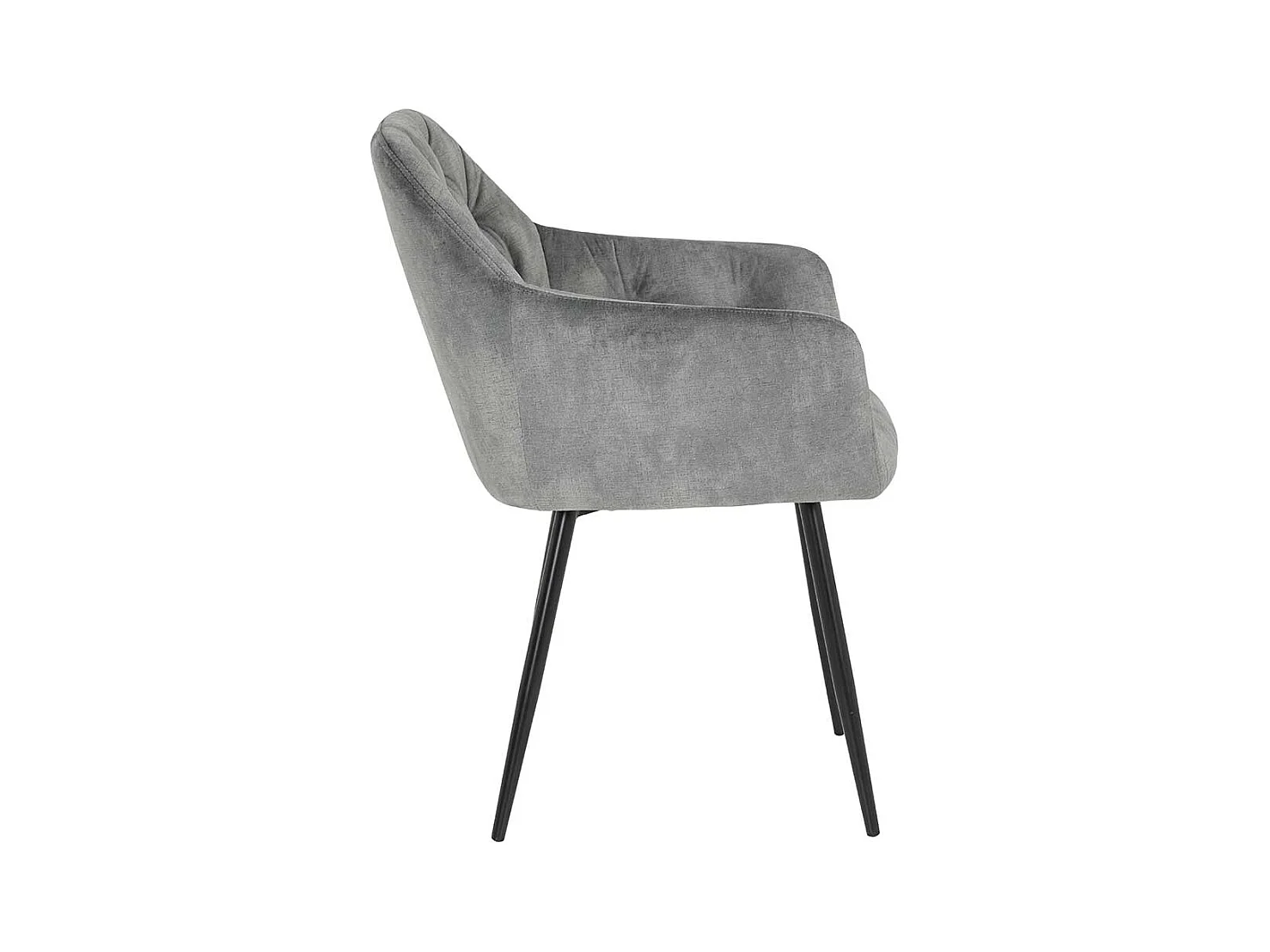 Esszimmerstuehle in Grau Samtvelours Gestell aus Metall (2er Set)