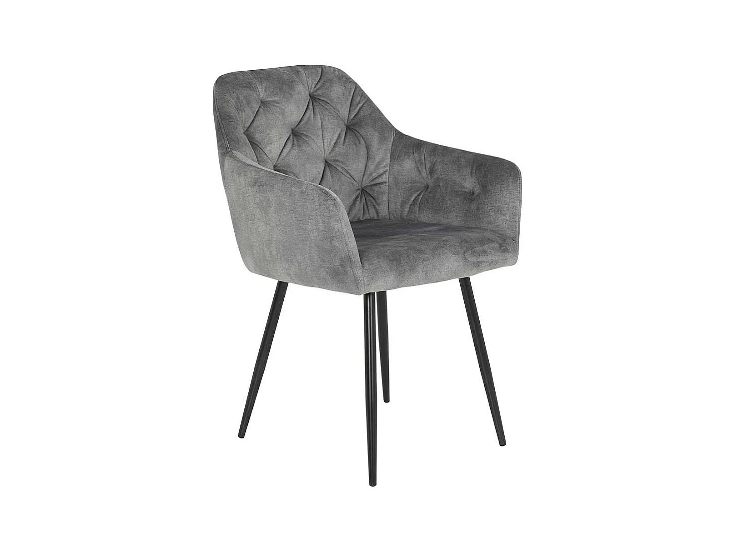 Esszimmerstuehle in Grau Samtvelours Gestell aus Metall (2er Set)