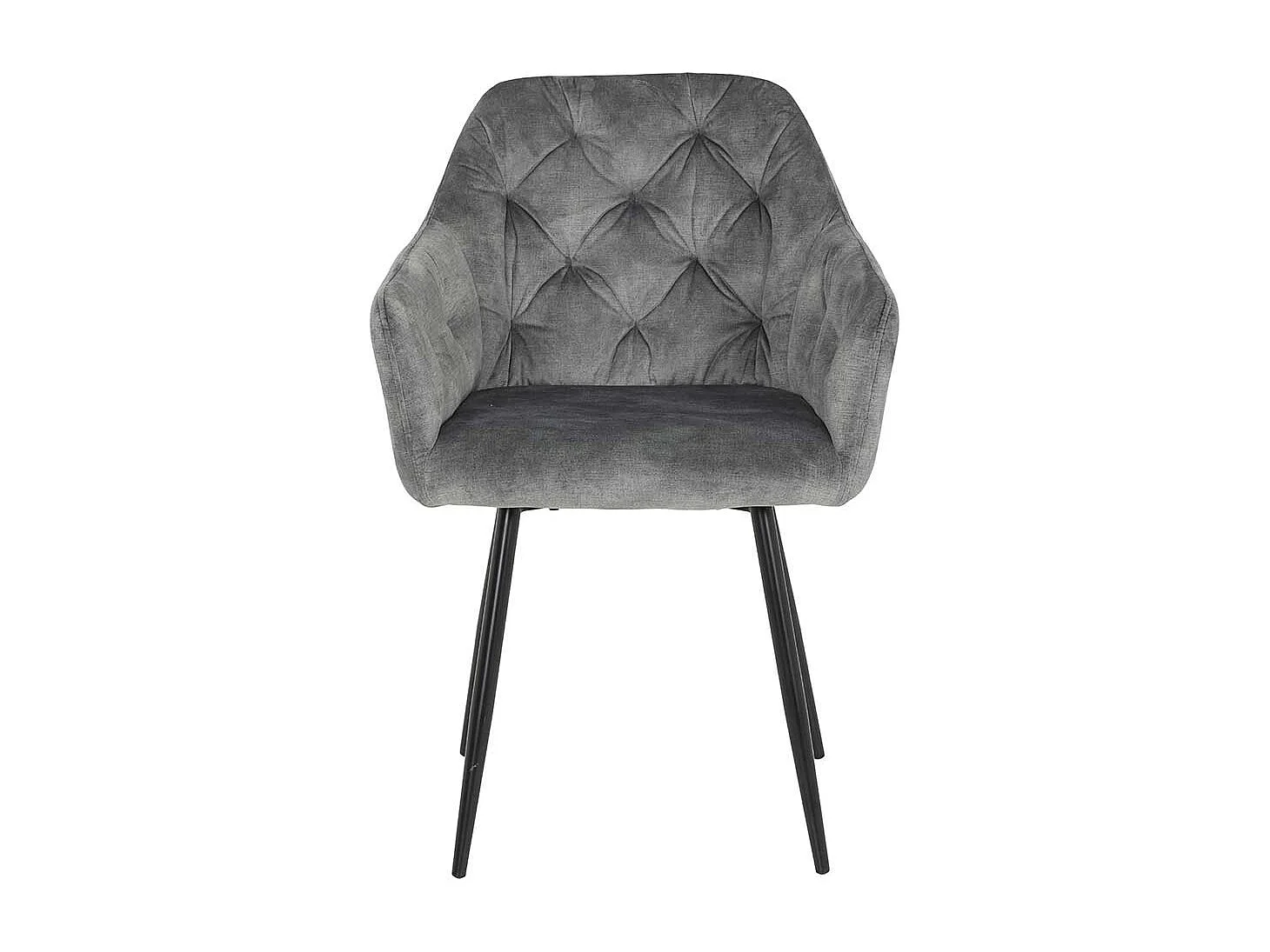 Esszimmerstuehle in Grau Samtvelours Gestell aus Metall (2er Set)