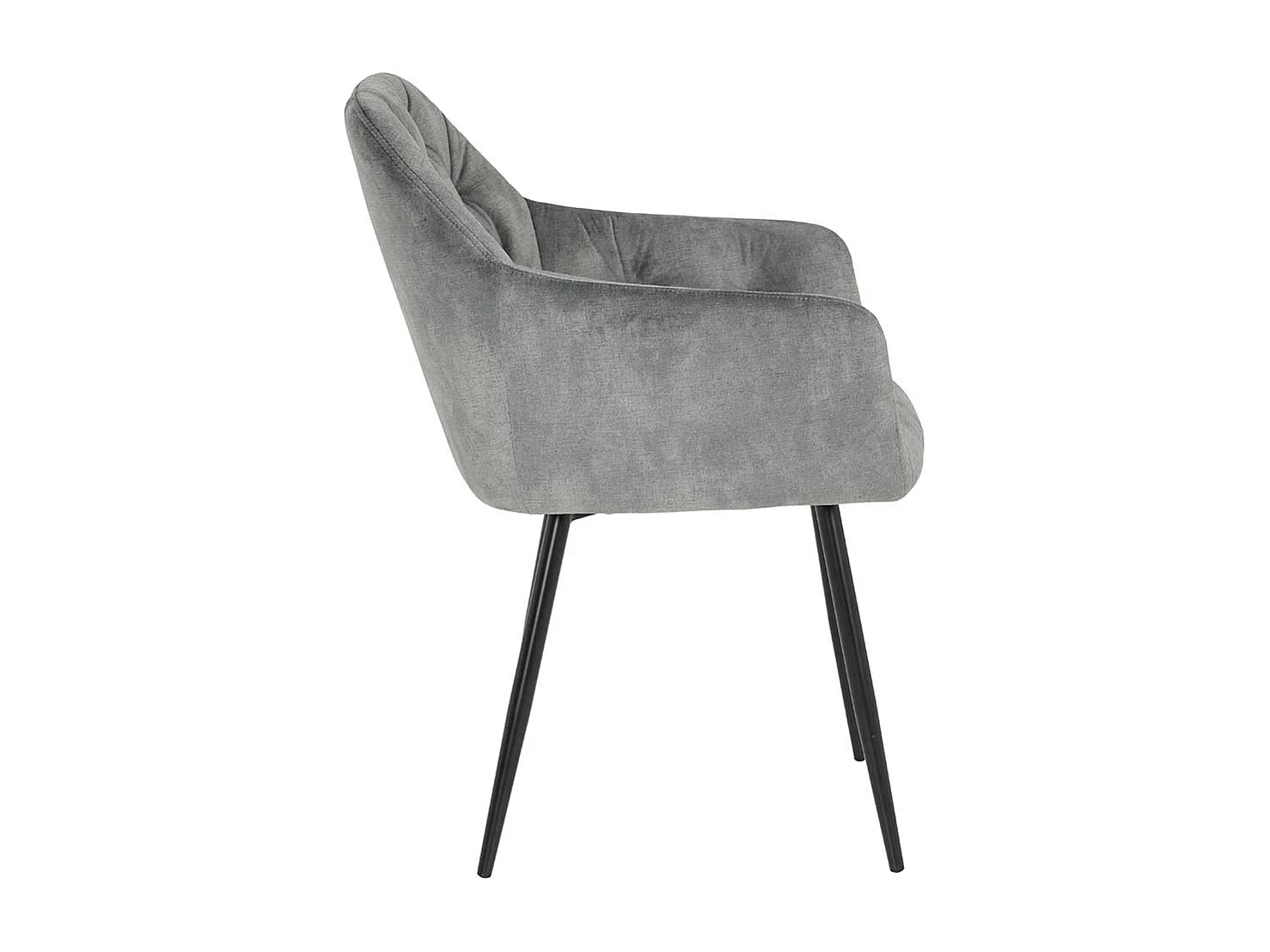 Esszimmerstuehle in Grau Samtvelours Gestell aus Metall (2er Set)