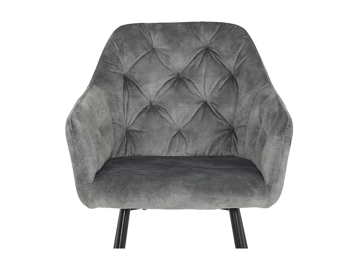 Esszimmerstuehle in Grau Samtvelours Gestell aus Metall (2er Set)