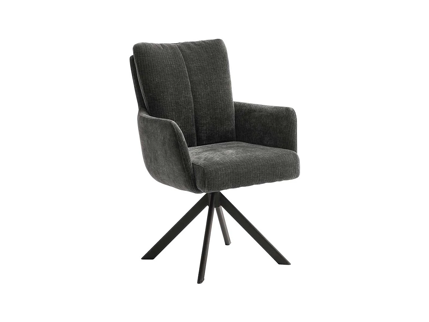 Armlehnstühle in Anthrazit Gestell aus Metall (2er Set)