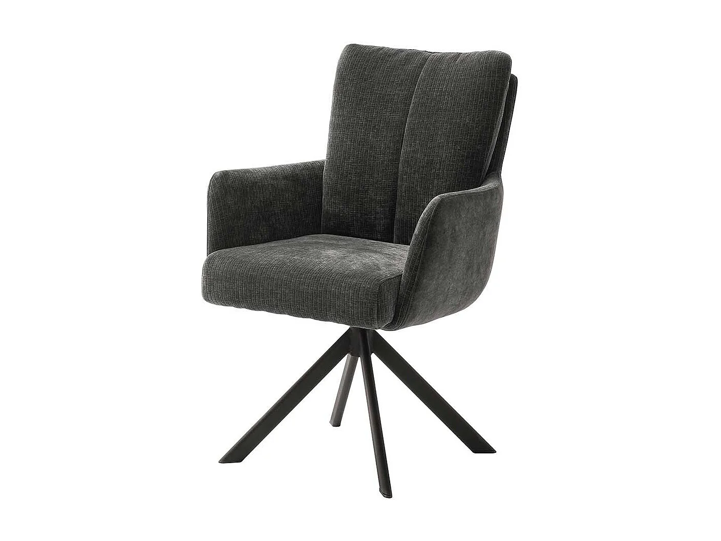 Armlehnstühle in Anthrazit Gestell aus Metall (2er Set)