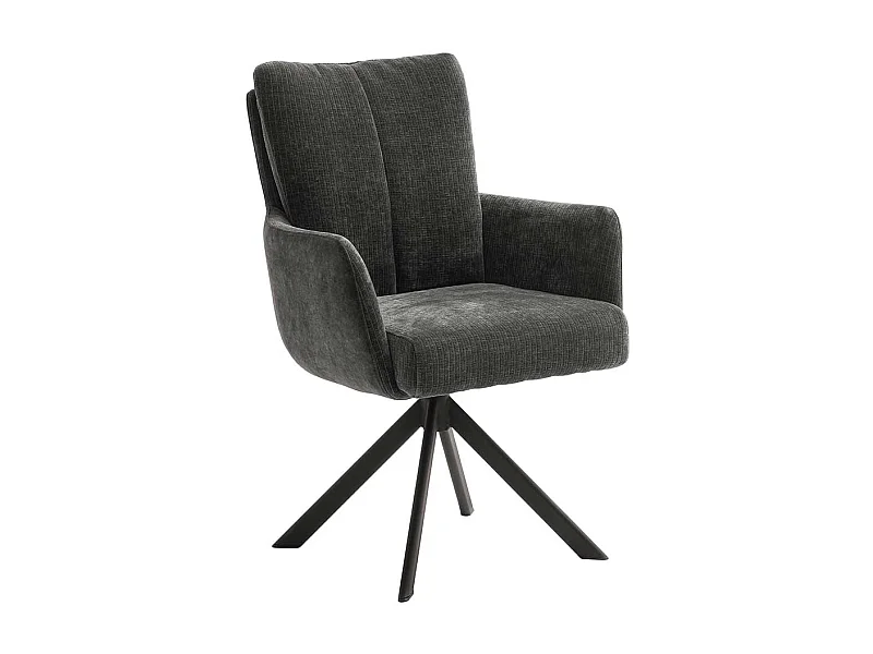 Armlehnstühle in Anthrazit Gestell aus Metall (2er Set)