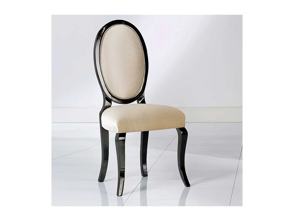 Polsterstuhl Esszimmer hochwertig in Beige und Schwarz 51 cm breit