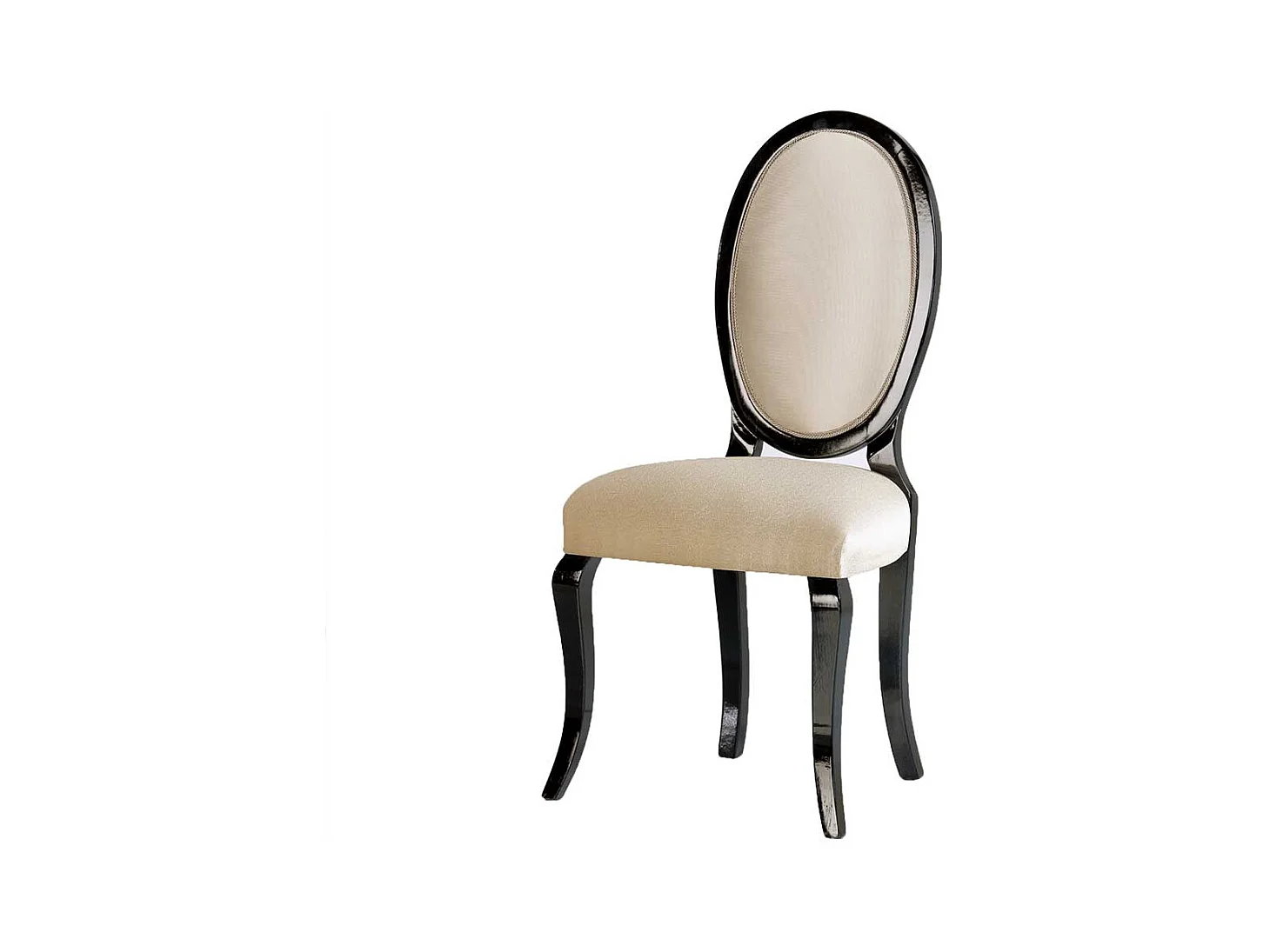 Polsterstuhl Esszimmer hochwertig in Beige und Schwarz 51 cm breit