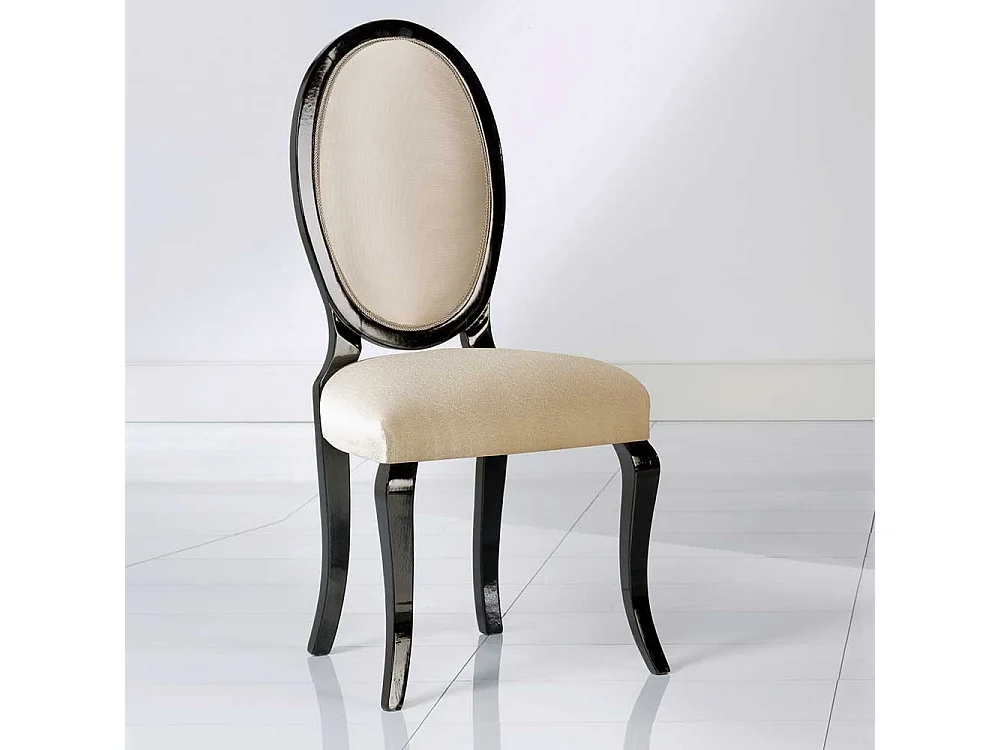 Polsterstuhl Esszimmer hochwertig in Beige und Schwarz 51 cm breit