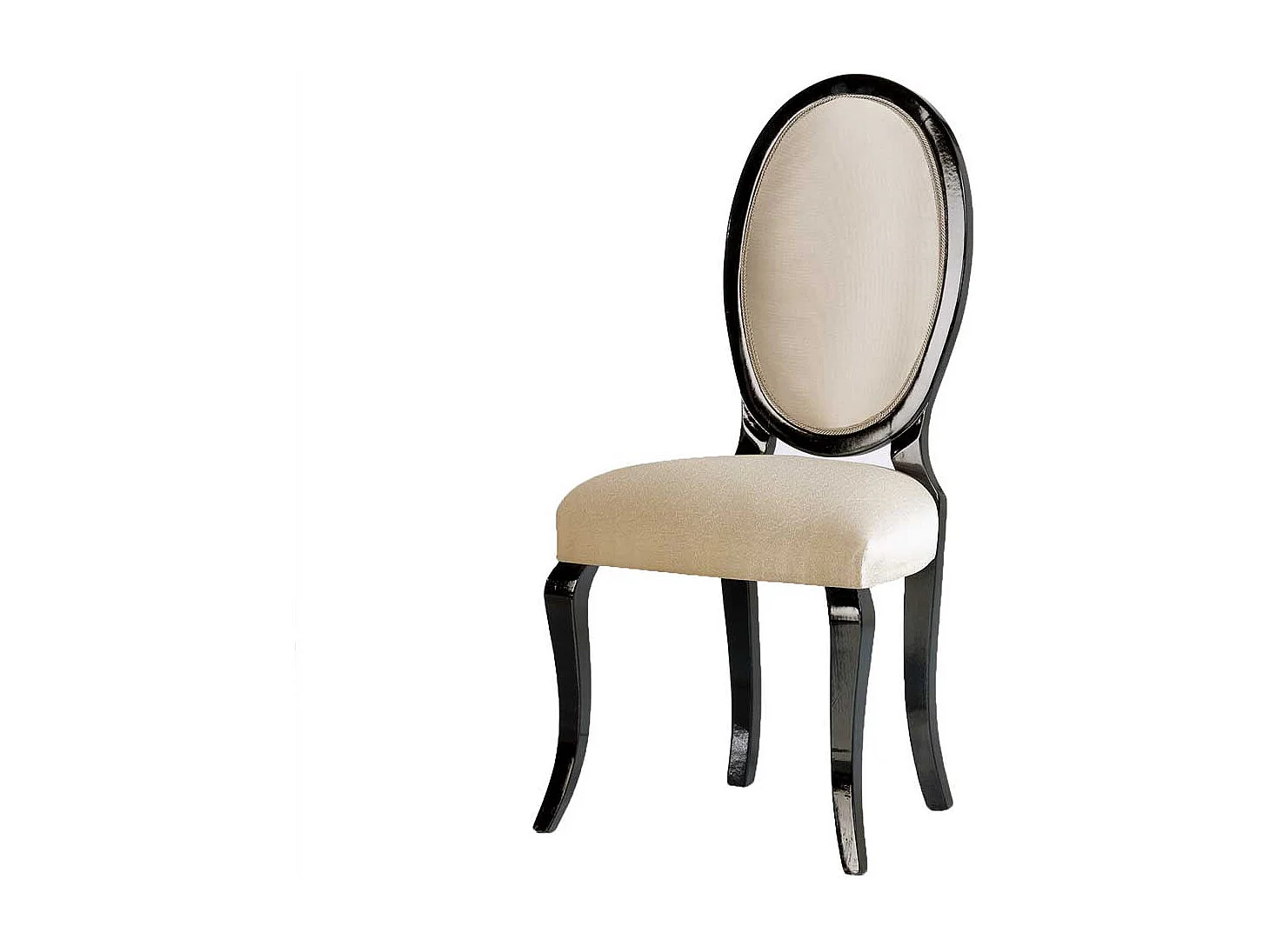 Polsterstuhl Esszimmer hochwertig in Beige und Schwarz 51 cm breit