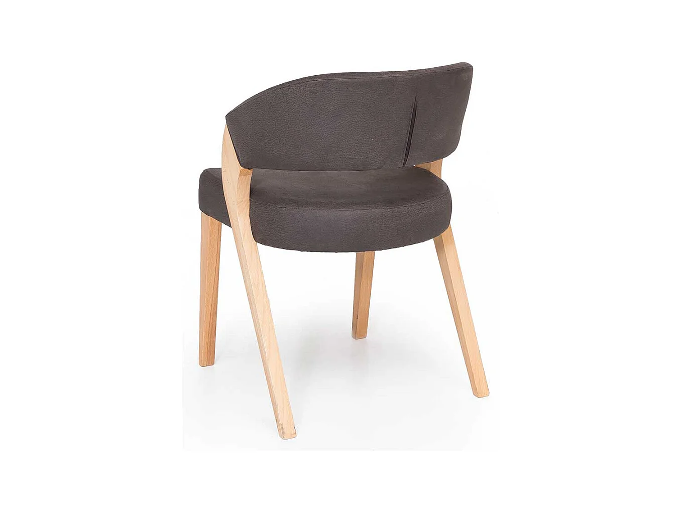 Armlehnenstuhl in Dunkelbraun Microfaser Buche Massivholz