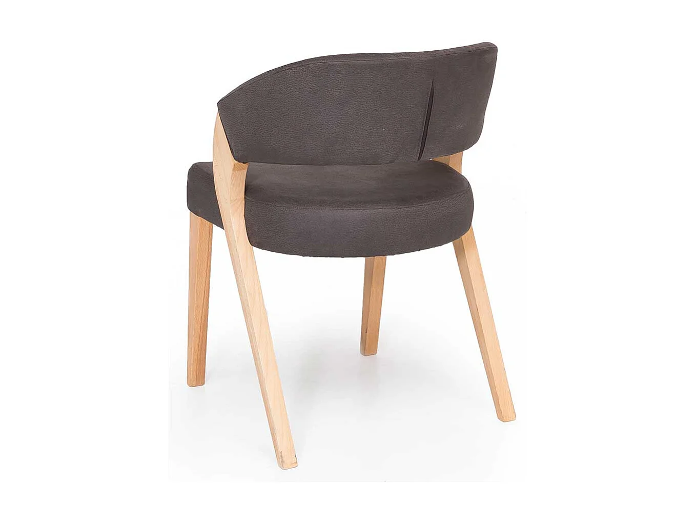 Armlehnenstuhl in Dunkelbraun Microfaser Buche Massivholz