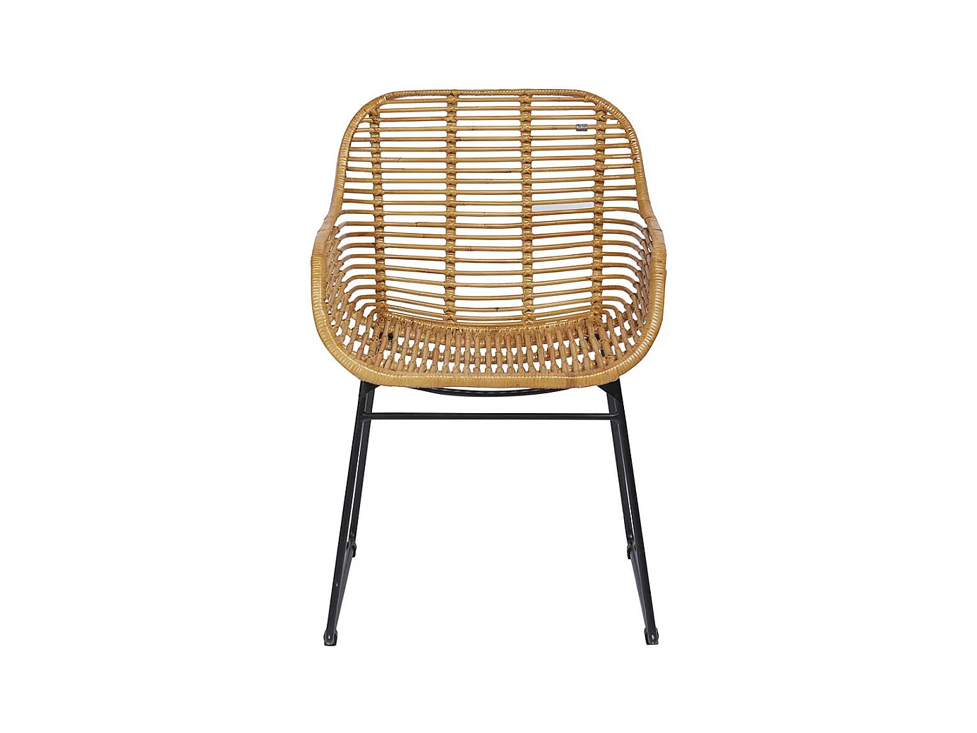 Flechtstühle in Beige und Schwarz Retrostil (2er Set)