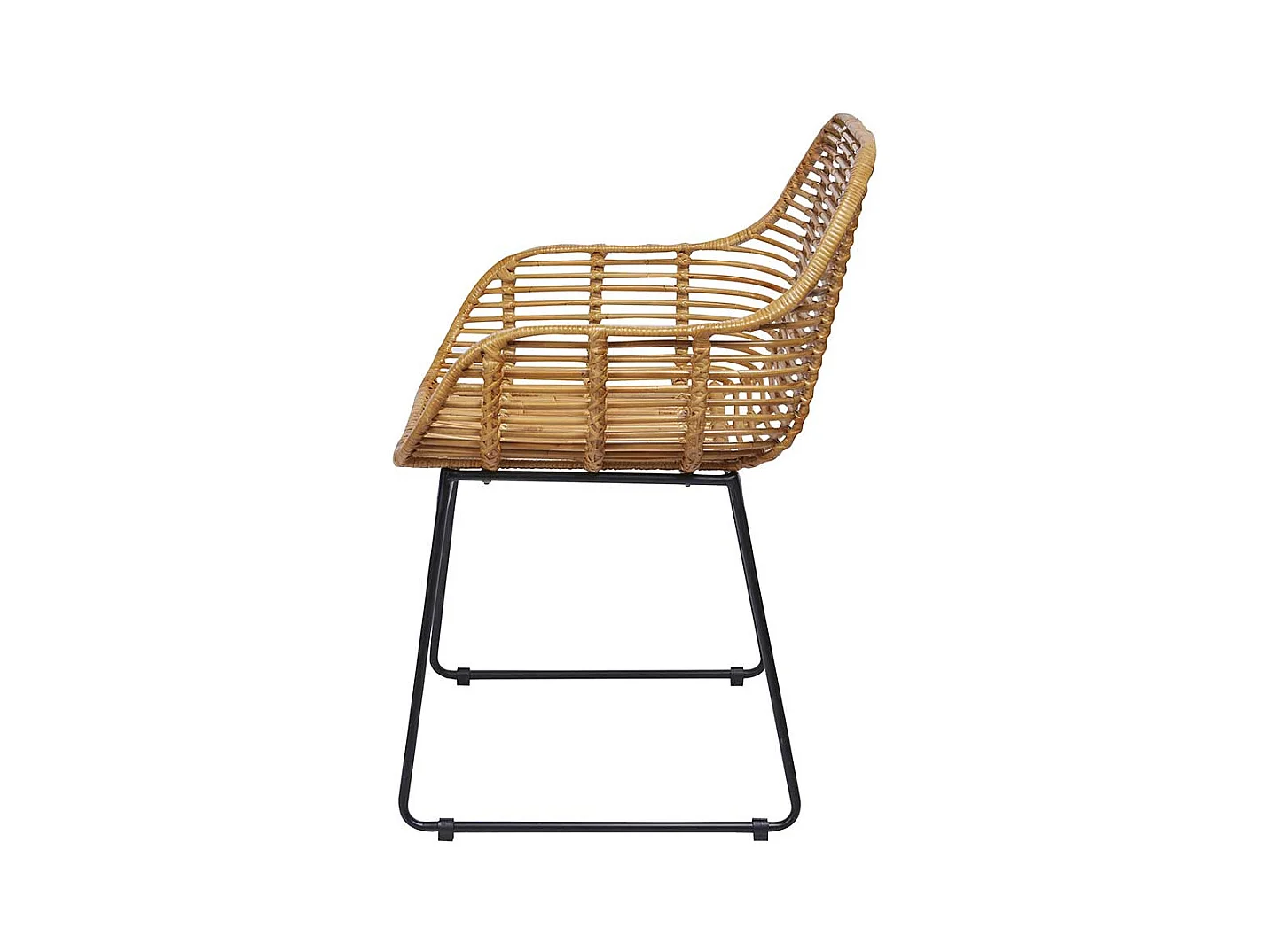 Flechtstühle in Beige und Schwarz Retrostil (2er Set)