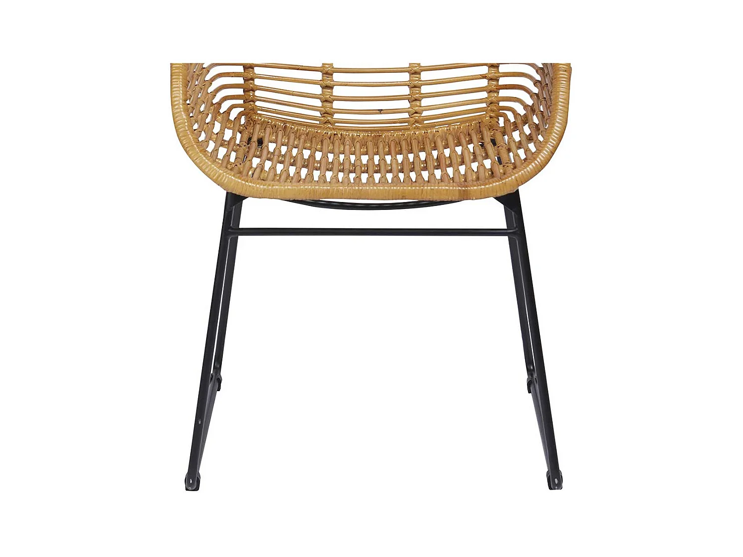 Flechtstühle in Beige und Schwarz Retrostil (2er Set)