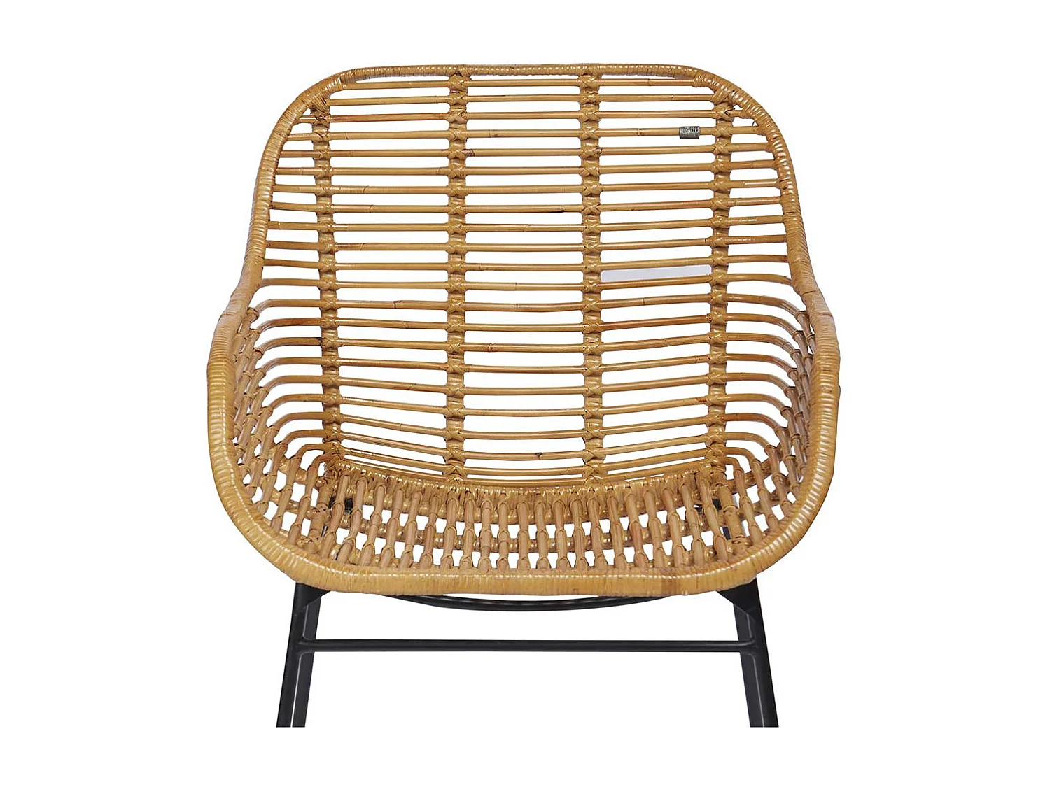 Flechtstühle in Beige und Schwarz Retrostil (2er Set)