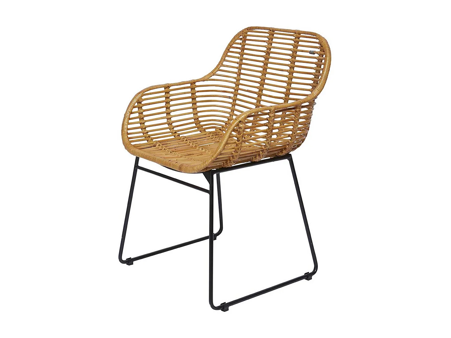 Flechtstühle in Beige und Schwarz Retrostil (2er Set)