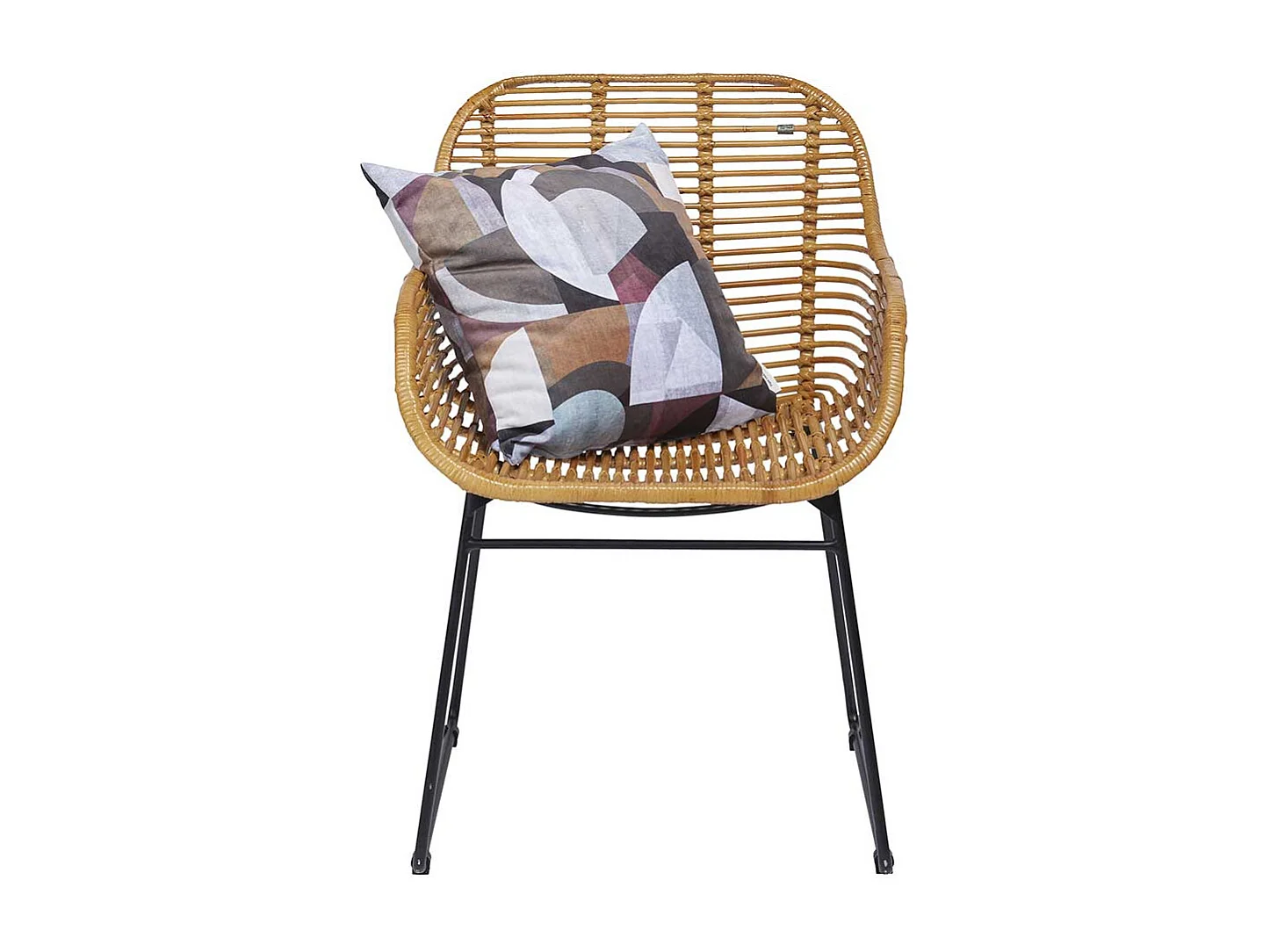 Flechtstühle in Beige und Schwarz Retrostil (2er Set)