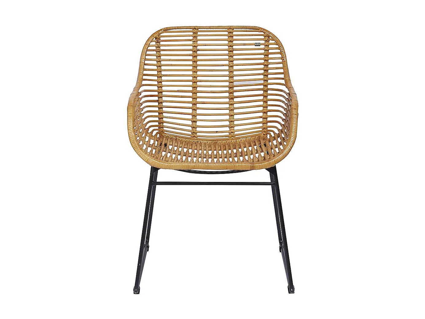 Flechtstühle in Beige und Schwarz Retrostil (2er Set)