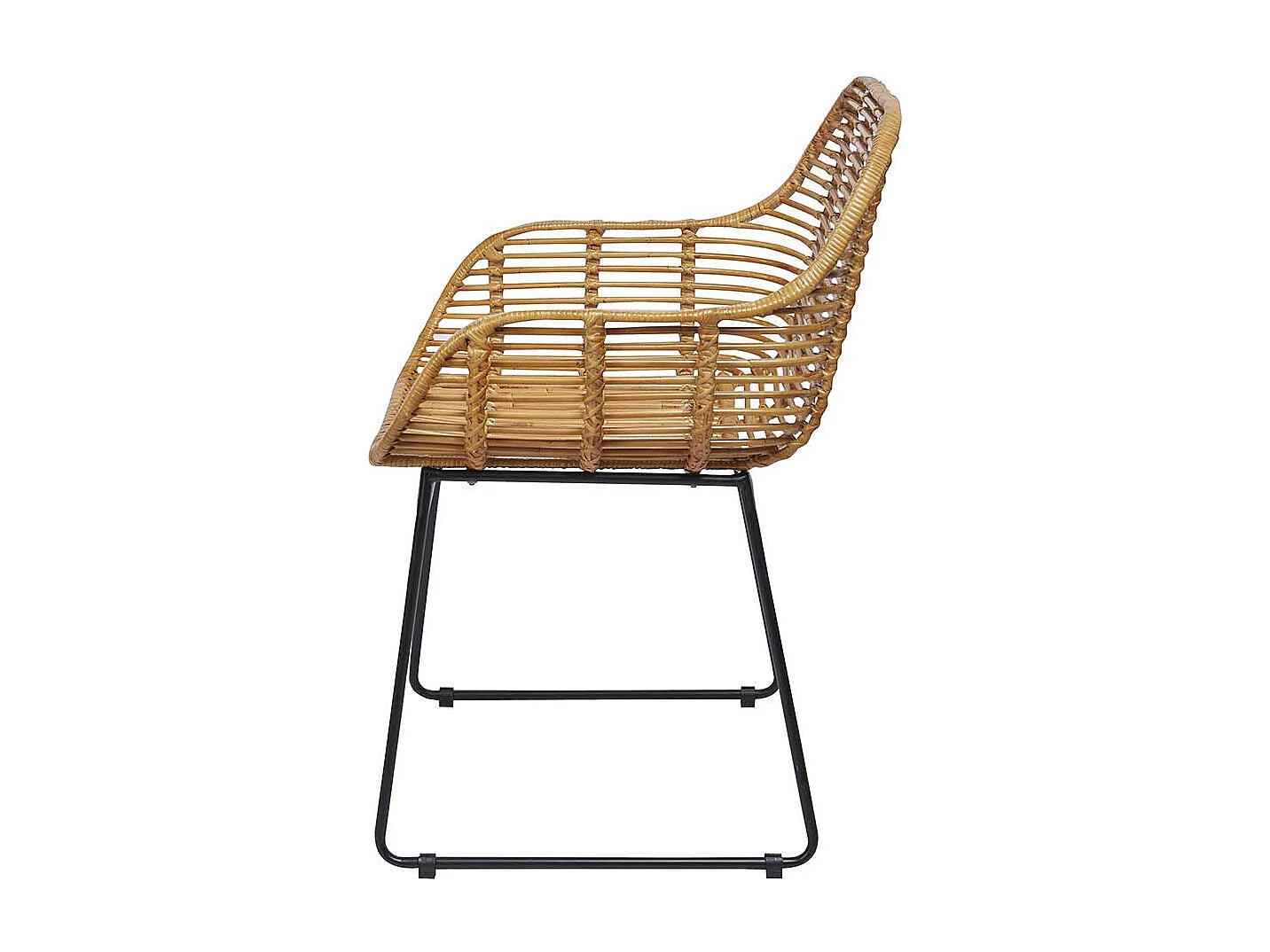 Flechtstühle in Beige und Schwarz Retrostil (2er Set)