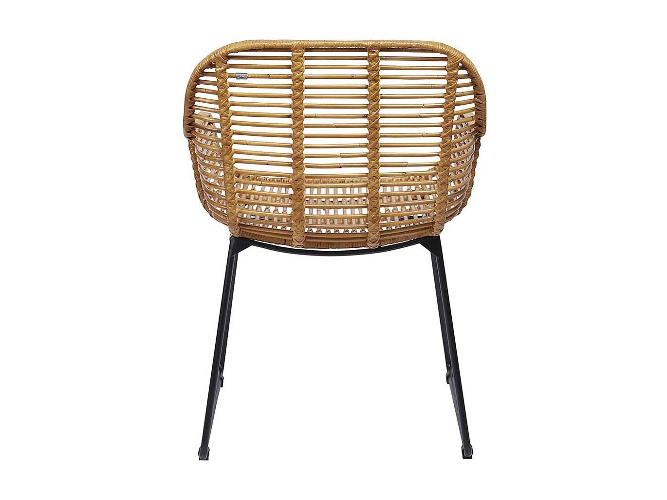 Flechtstühle in Beige und Schwarz Retrostil (2er Set)