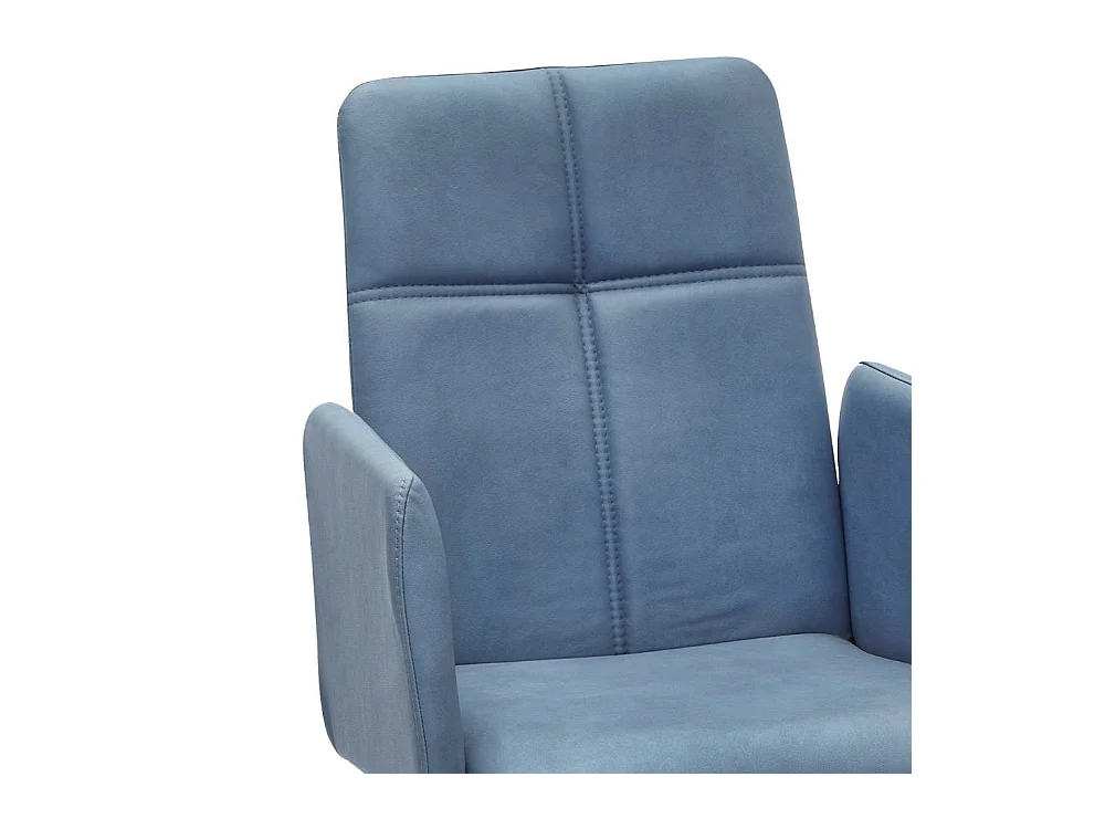 Armlehnstuhl Esszimmerstuhl in Hellblau aus Microfaser