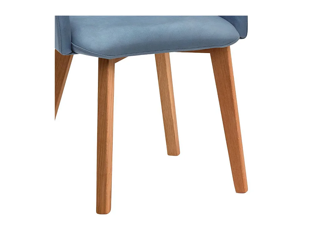 Armlehnstuhl Esszimmerstuhl in Hellblau aus Microfaser