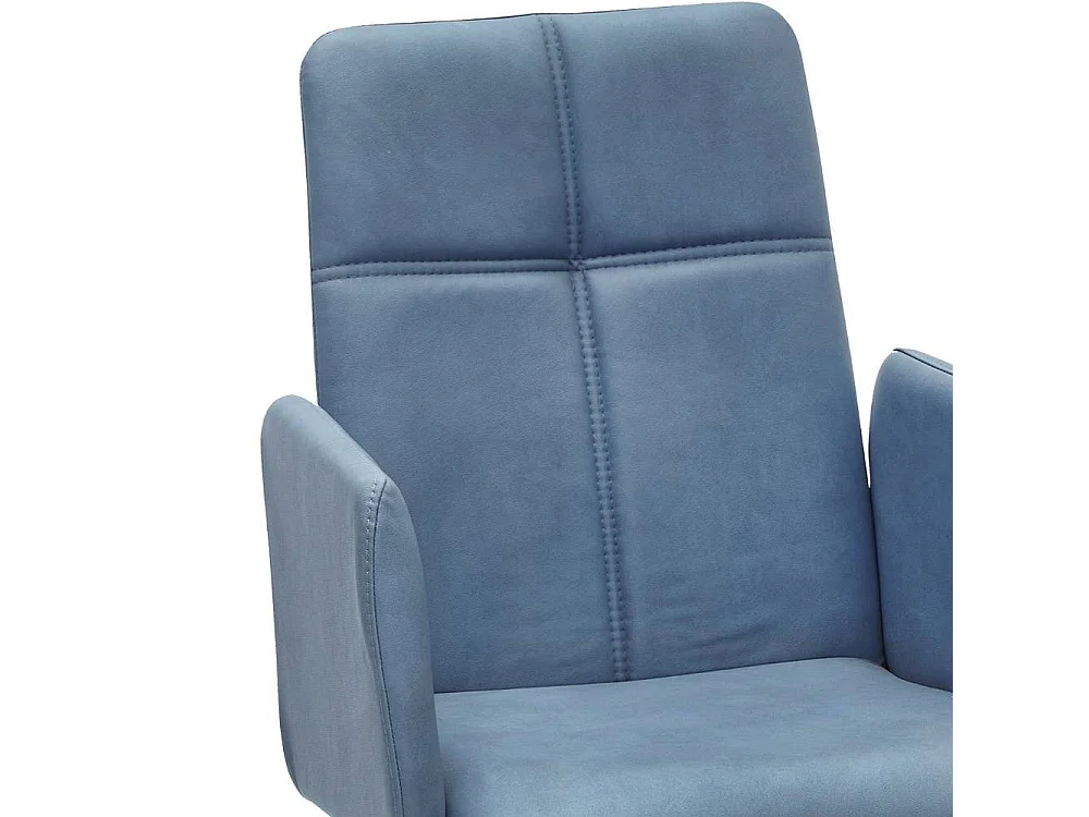 Armlehnstuhl Esszimmerstuhl in Hellblau aus Microfaser