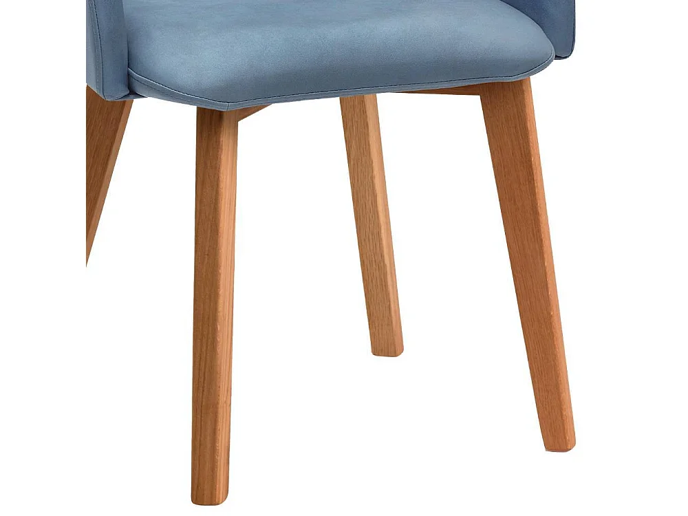 Armlehnstuhl Esszimmerstuhl in Hellblau aus Microfaser