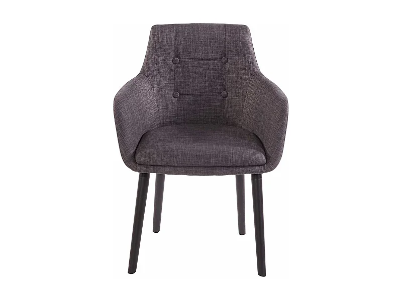 Set Esstisch Stühle in Dunkelgrau und Schwarz Armlehnen (2er Set)